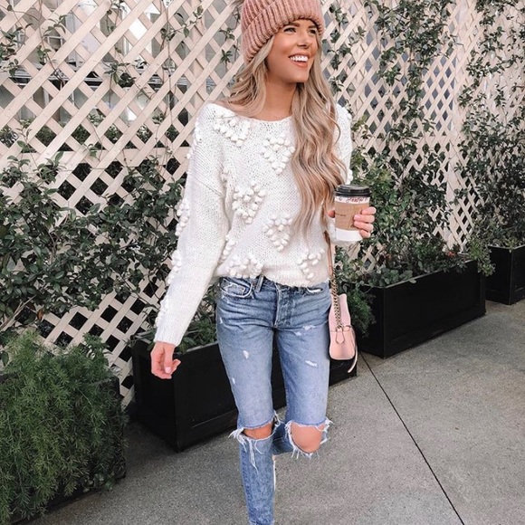 chic wish Sweaters - Knit Your Love V-Neck Sweater in White